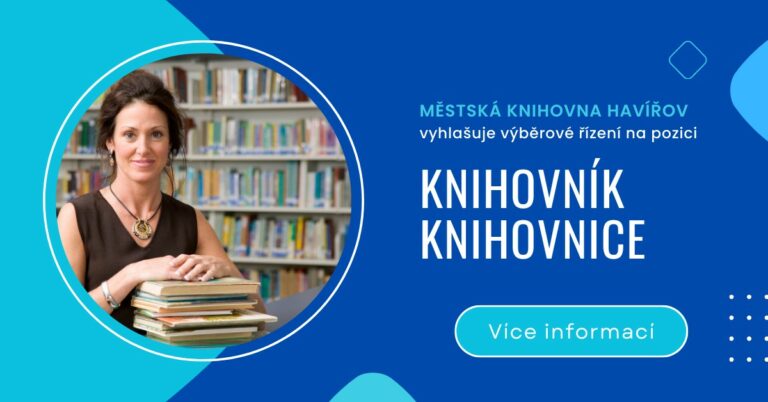 Banner odkazuje na informace o výběrovém řízení na pozici Knihovník