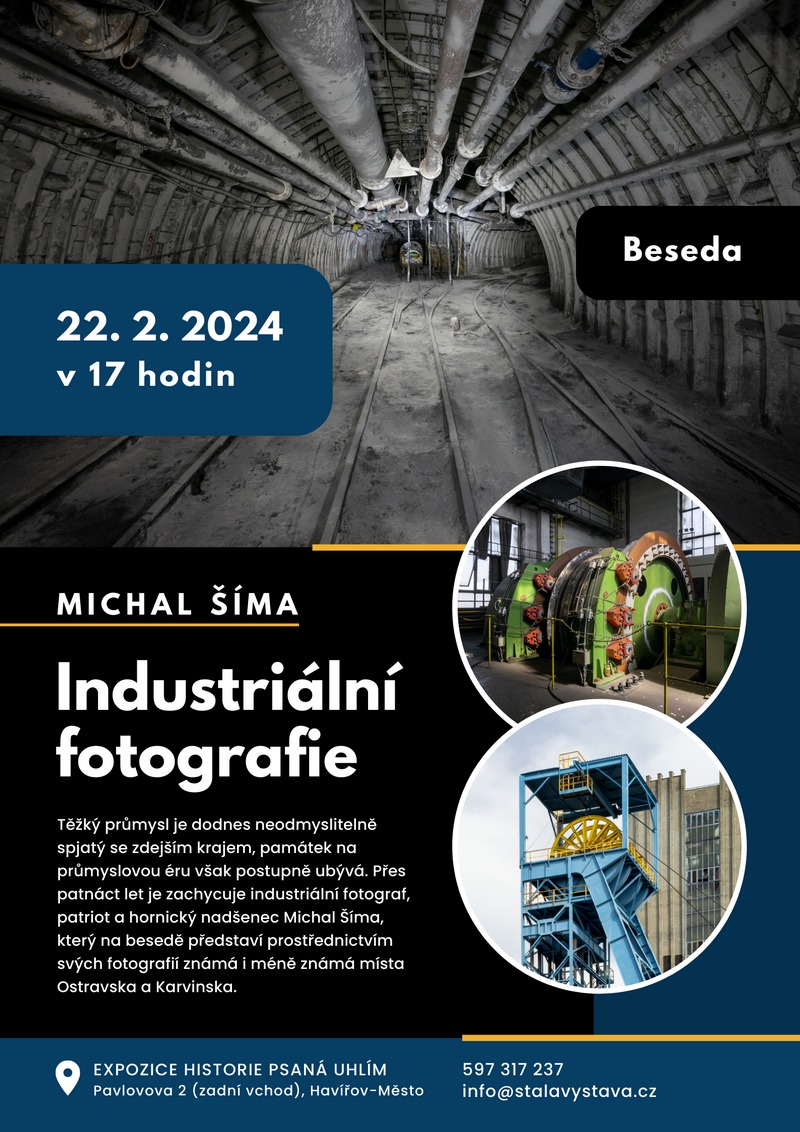 Pozvánka na besedu Michala Šímy Industriální fotografie