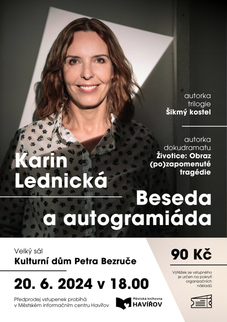 Pozvánka na besedu a autogramiádu Karin Lednické