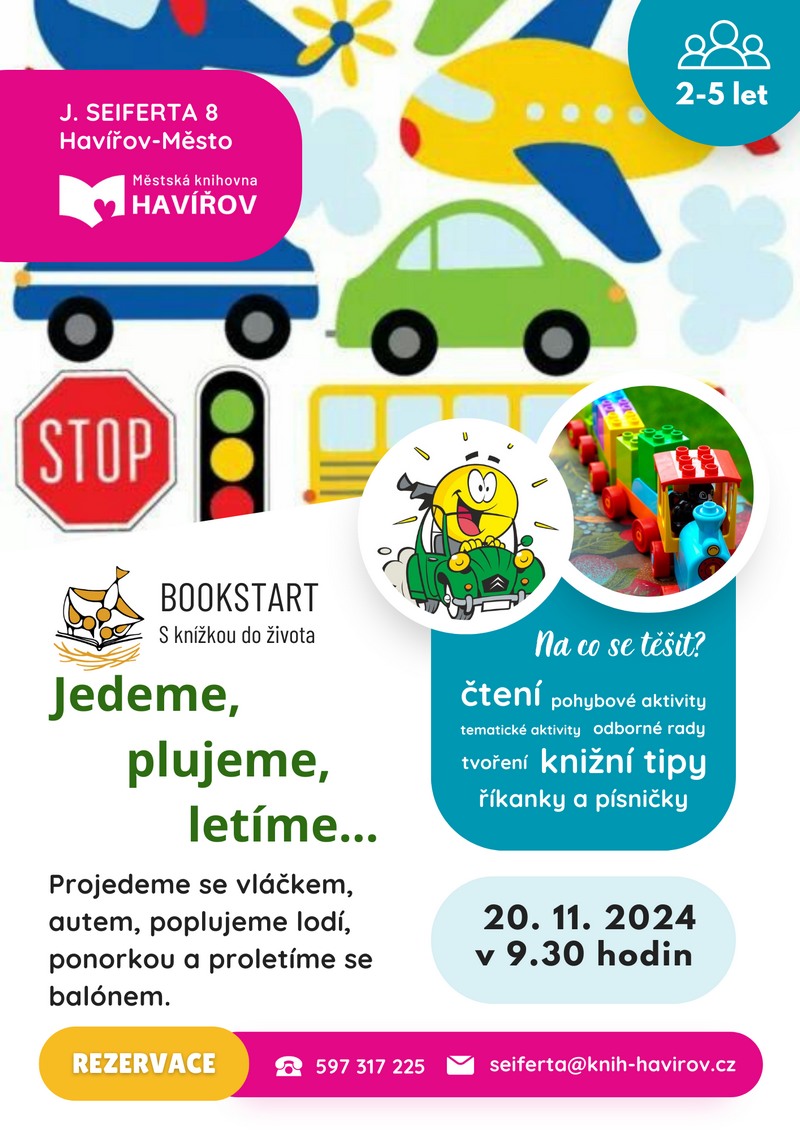 Pozvánka na Bookstart: Jedeme, plujeme, letíme