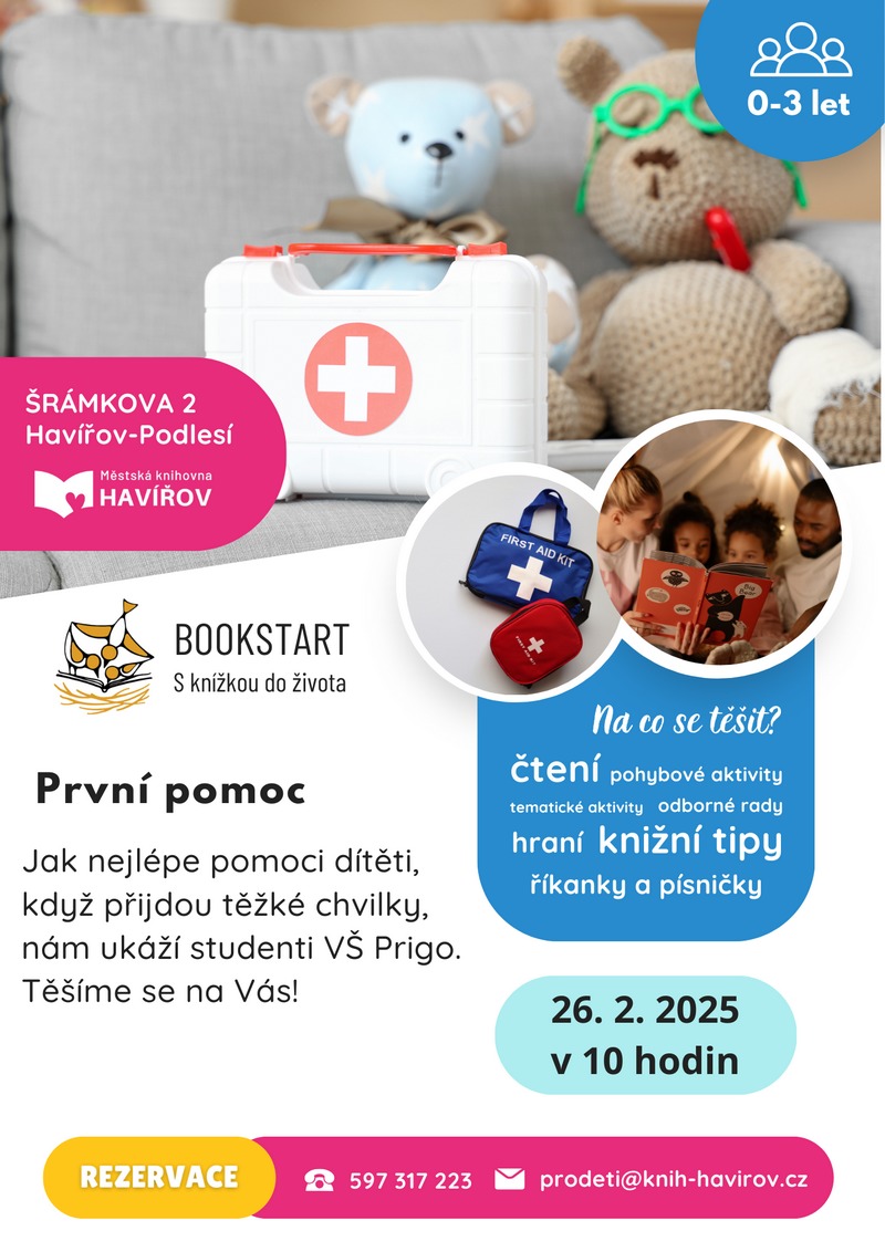 Plakát k aktivitě Bookstart: První pomoc