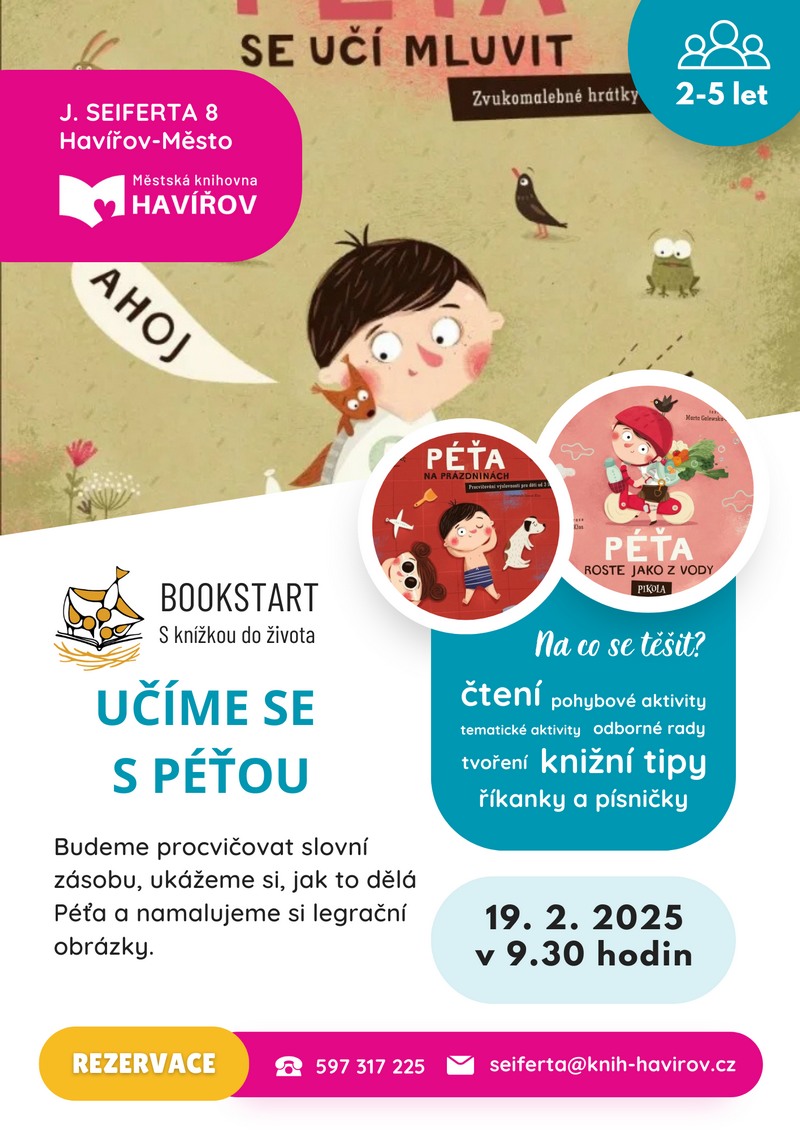 Pozvánka na Bookstart: Učíme se s Péťou