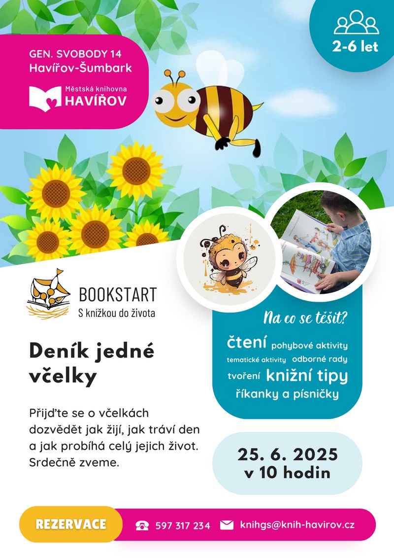 Pozvánka na Bookstart - Deník jedné včelky