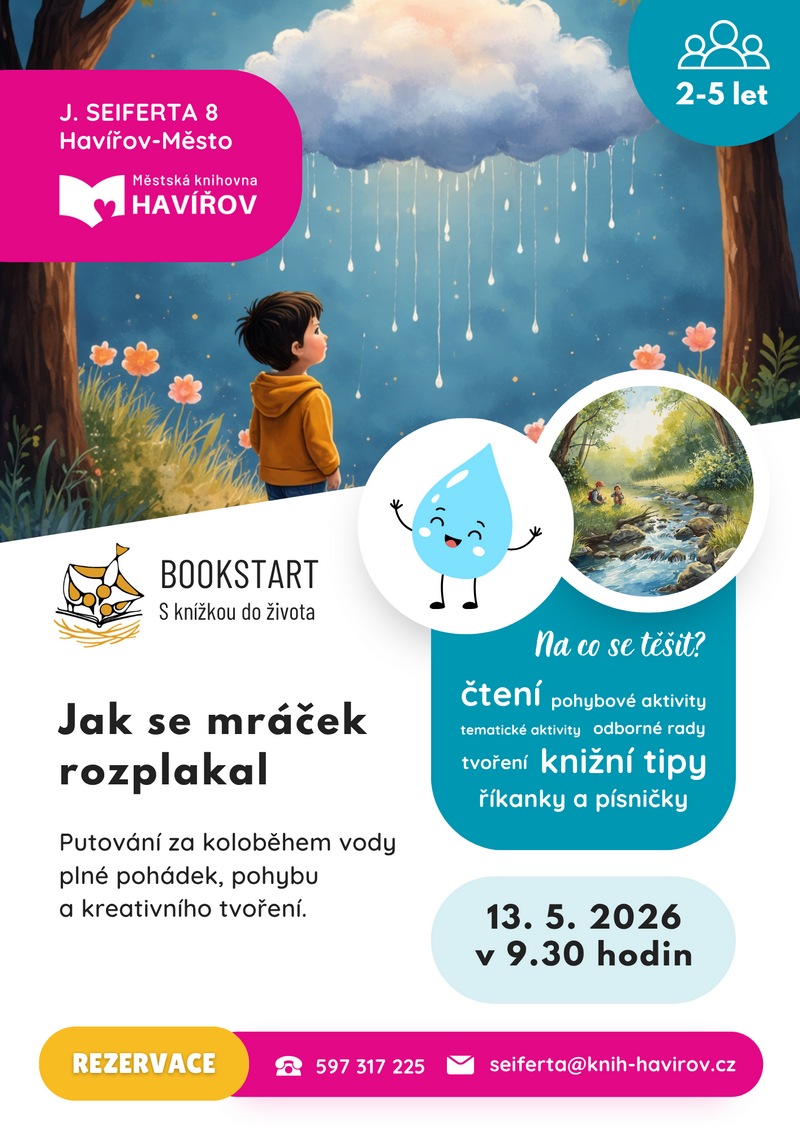 Pozvánka na Bookstart - Jak se mráček rozplakal