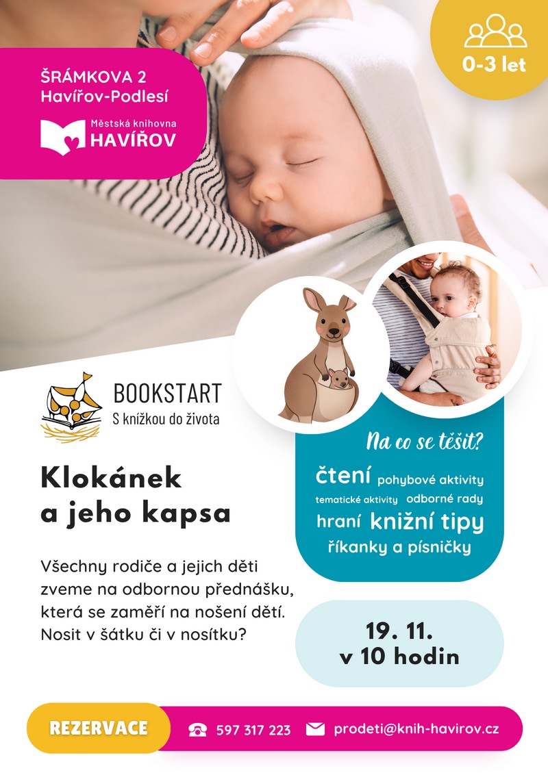 Pozvánka na Bookstart - Klokánek a jeho kapsa