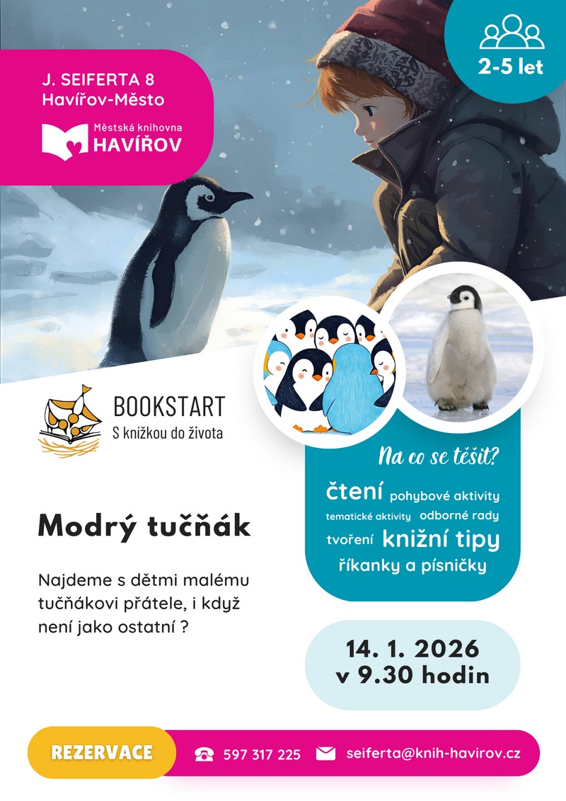 Pozvánka na Bookstart - Modrý tučňák