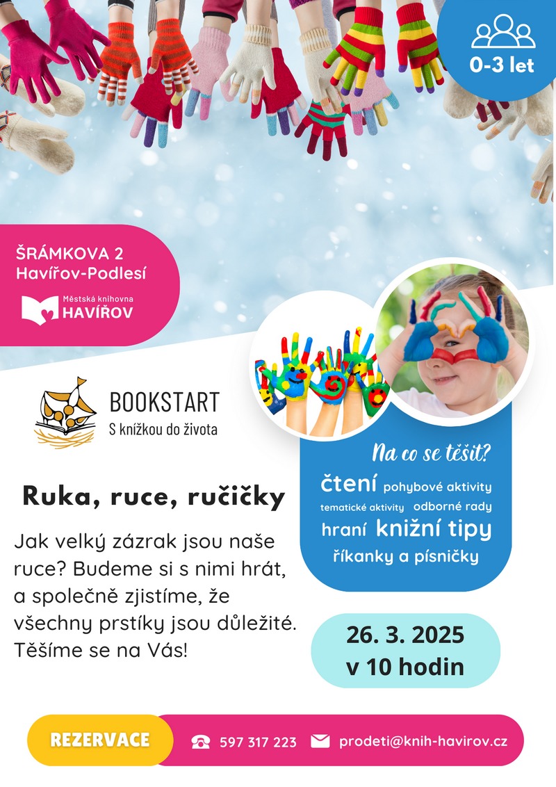 Pozvánka na Bookstart - Ruka, ruce, ručičky