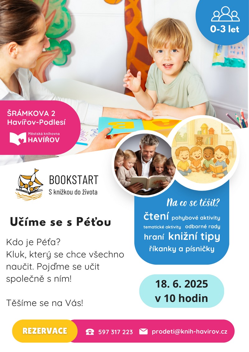 Pozvánka na Bookstart - Učíme se s Péťou