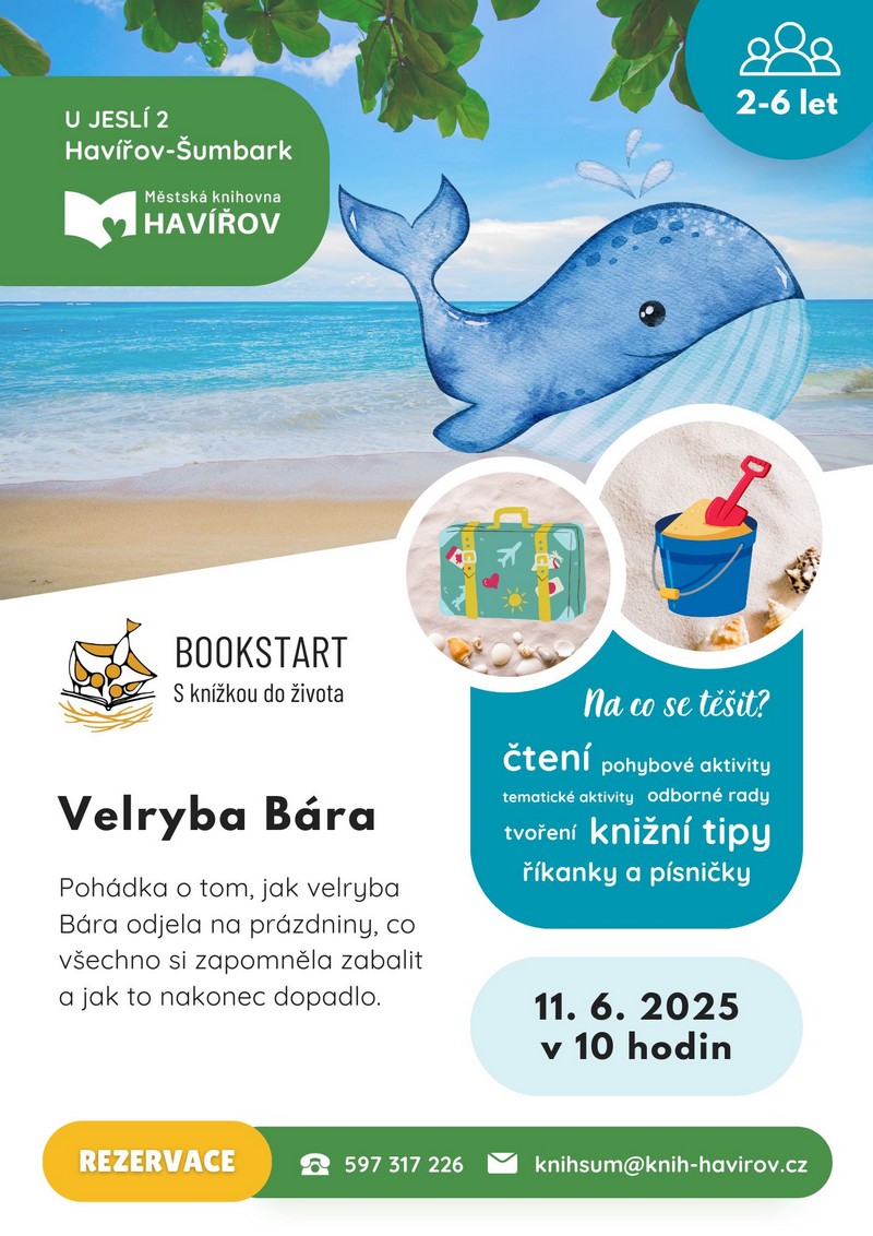 Pozvánka na Bookstart Velryba Bára