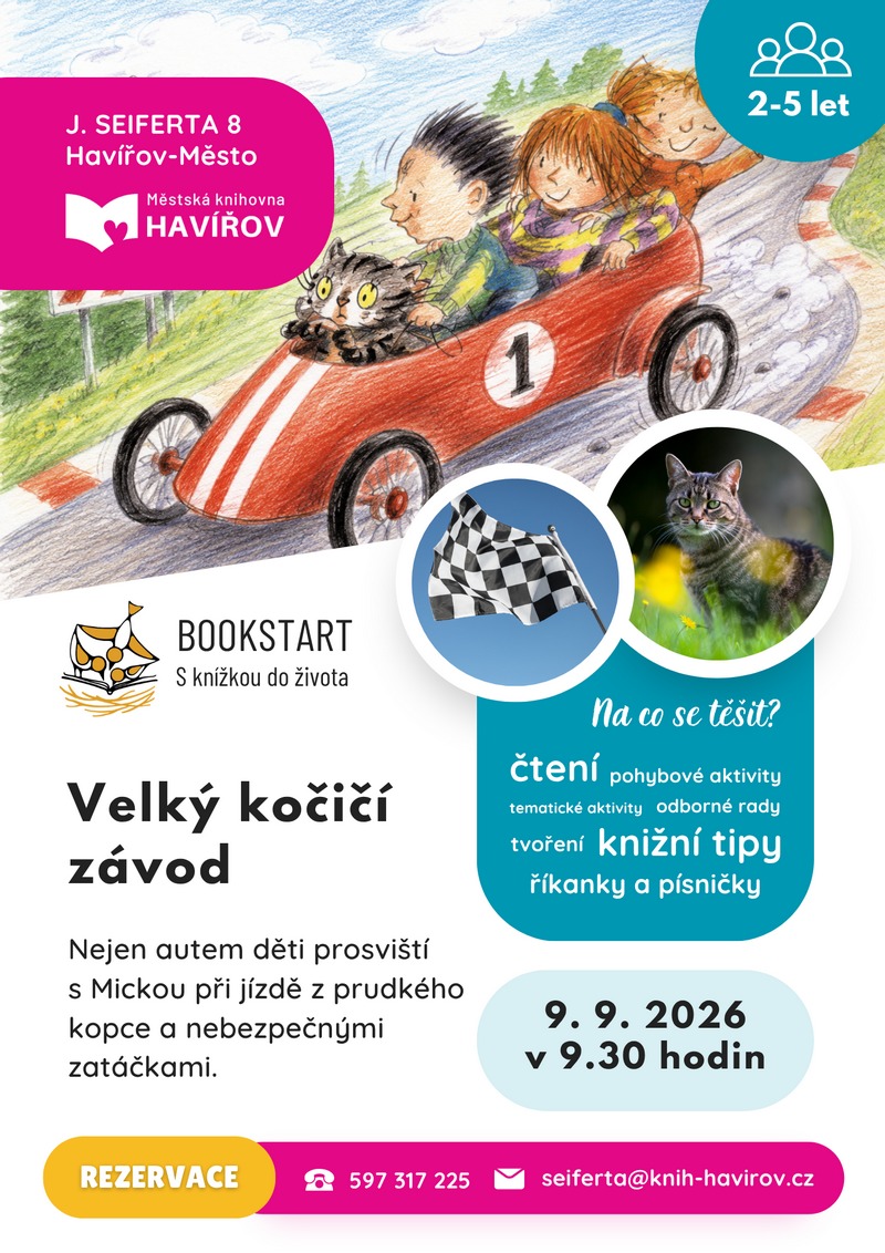 Pozvánka na Bookstart - Velký kočičí závod