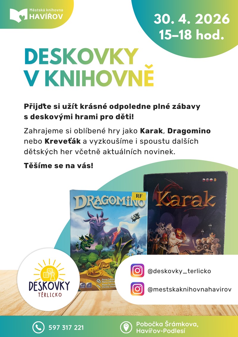 Pozvánka na akci Deskovky v knihovně