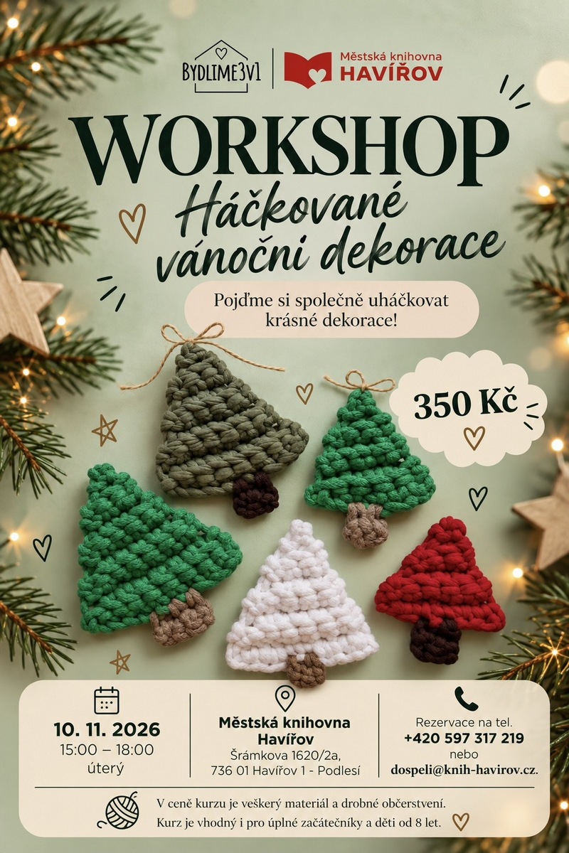 Pozvánka na workshop Háčkované vánoční dekorace