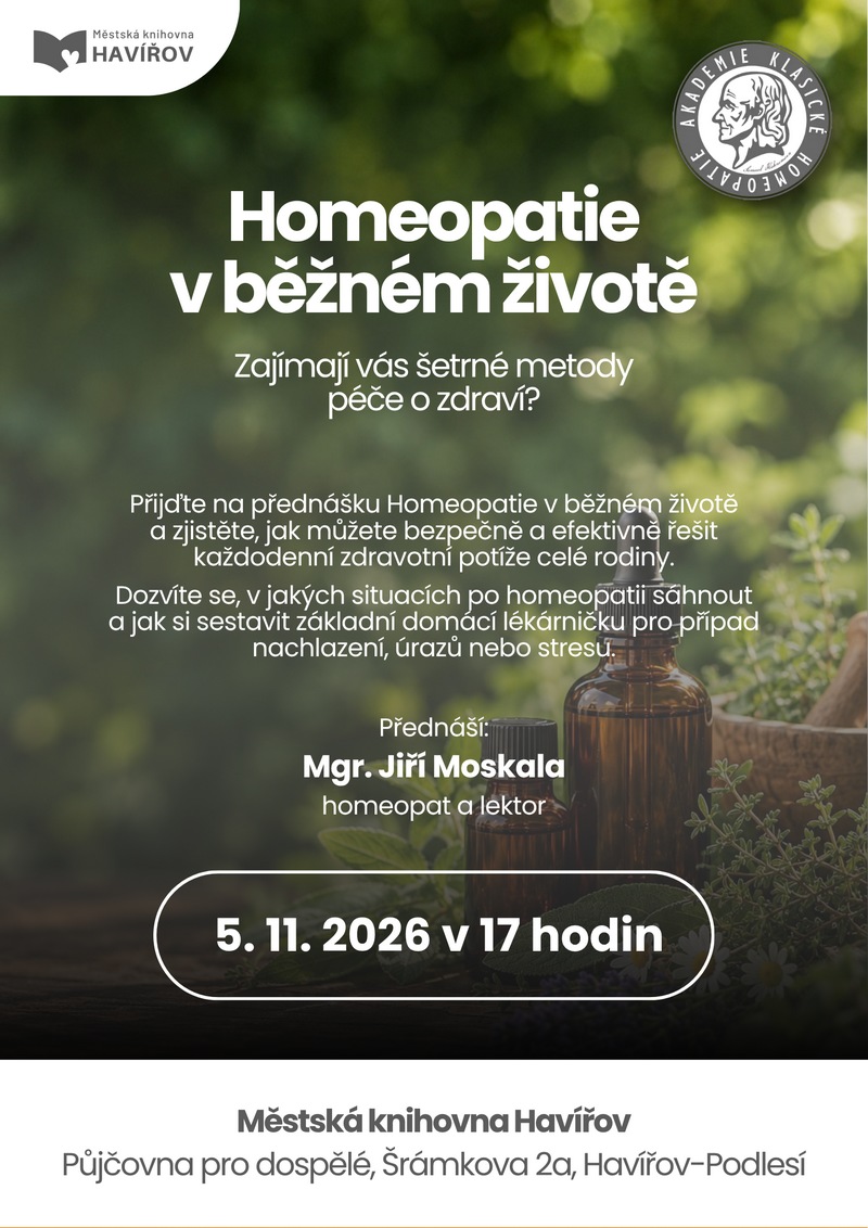 Pozvánka na besedu Homeopatie v běžném životě