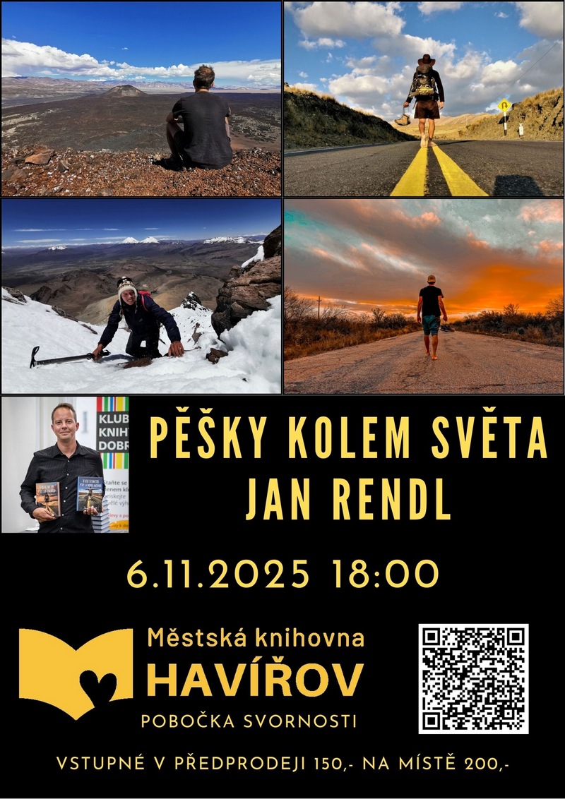 Pozvánka na besedu Jan Rendl - Pěšky kolem světa