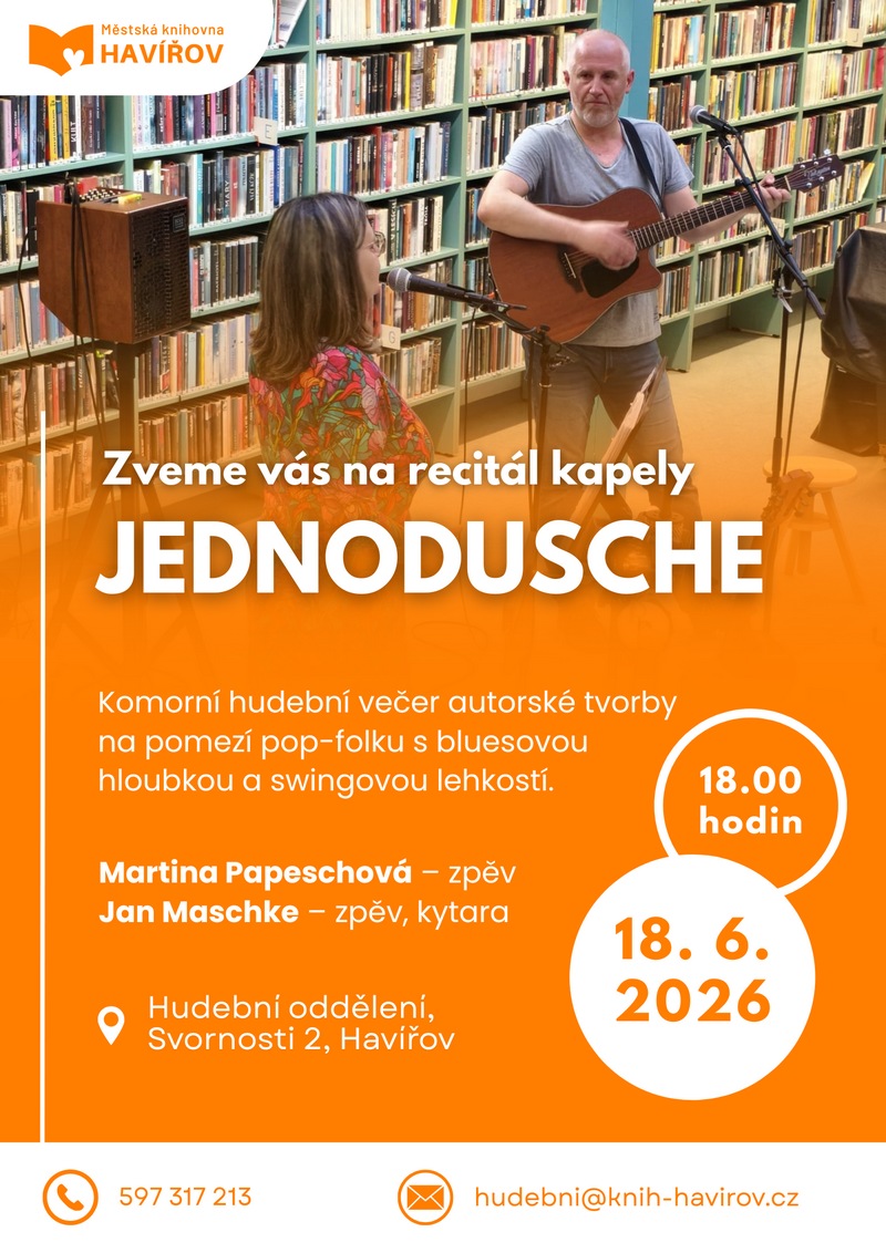 Pozvánka na recitál kapely Jednodusche