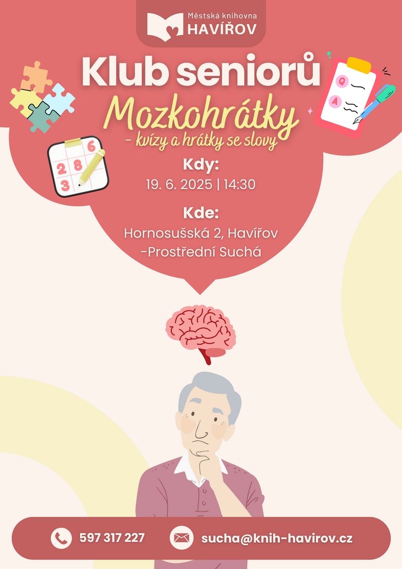 Pozvánka na Klub seniorů - Mozkohrátky