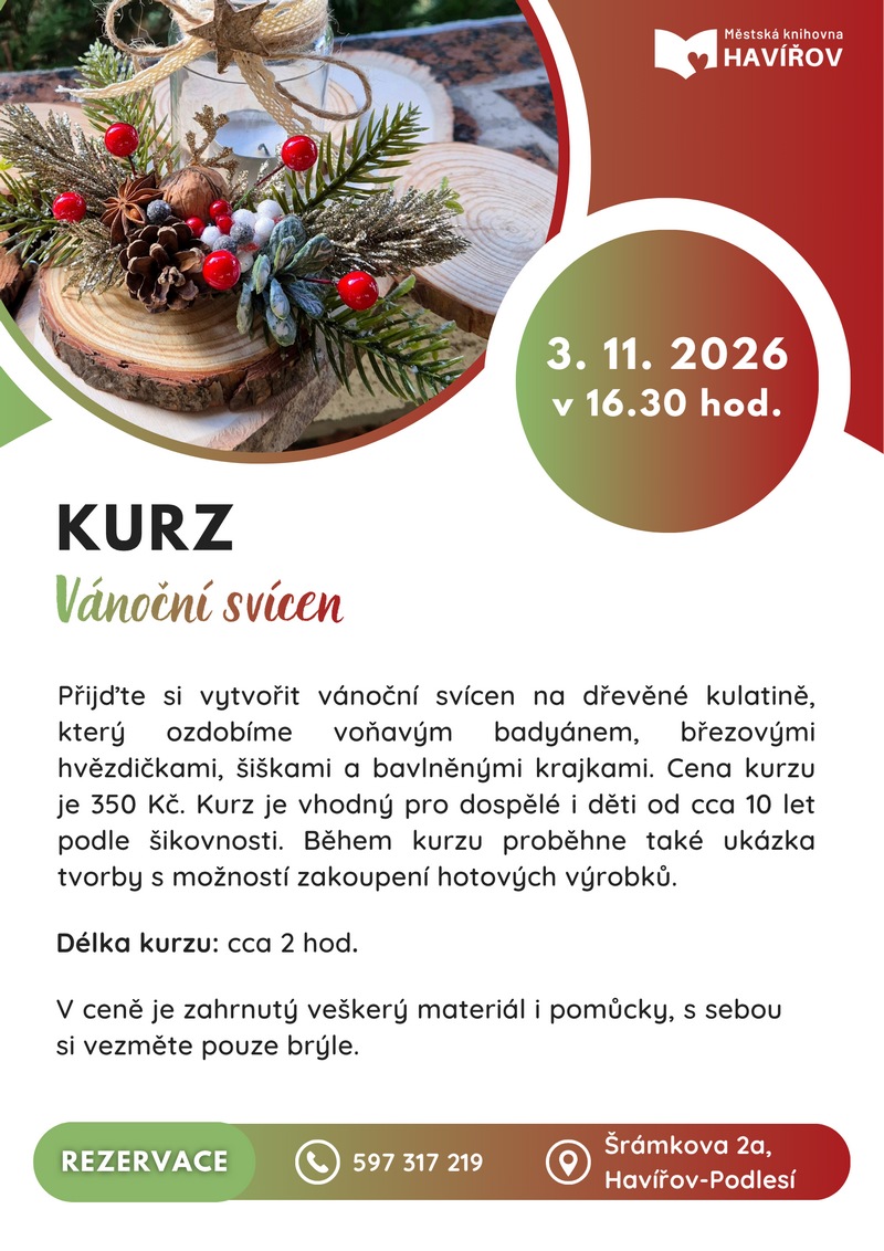 Pozvánka na kurz Vánoční svícen