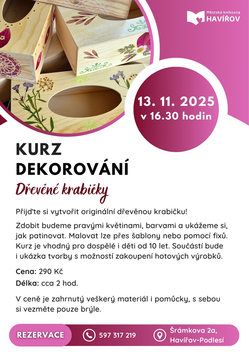 Pozvánka na Kurz dekorování
