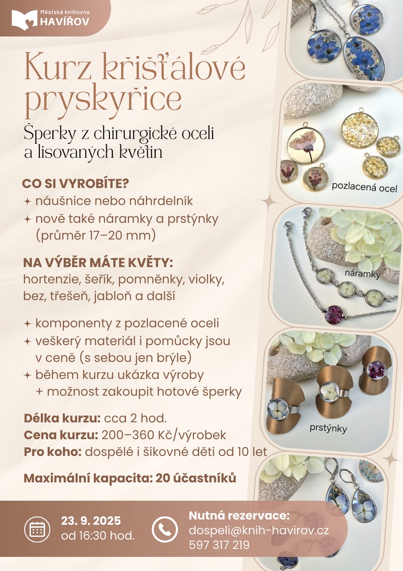 Pozvánka na Kurz křišťálové pryskyřice