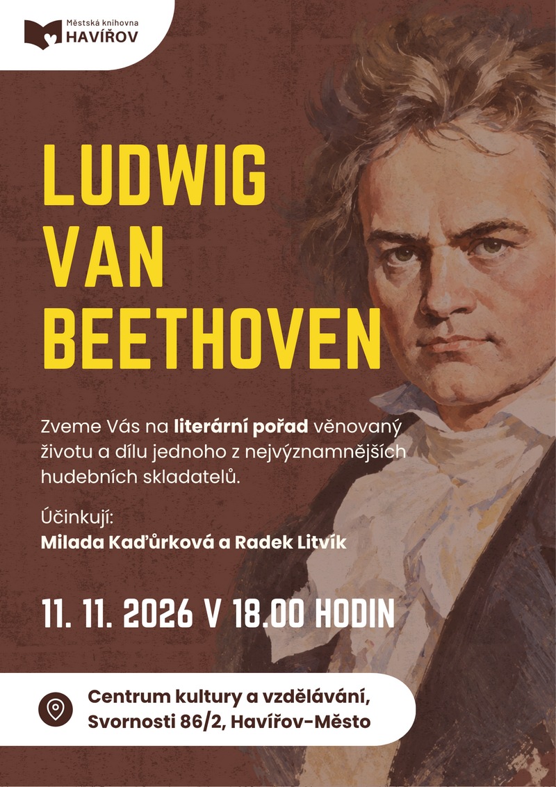 Pozvánka na literární pořad Ludwig van Beethoven