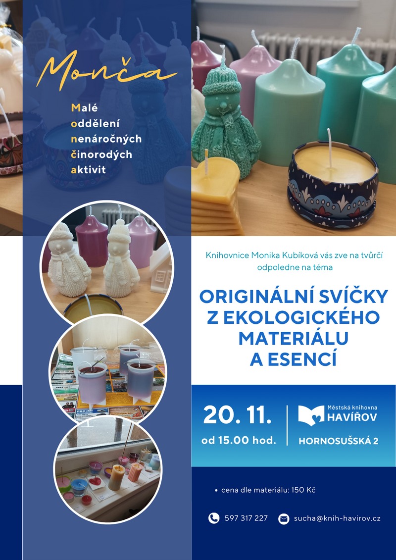 Pozvánka na workshop Monča - Originální svíčky