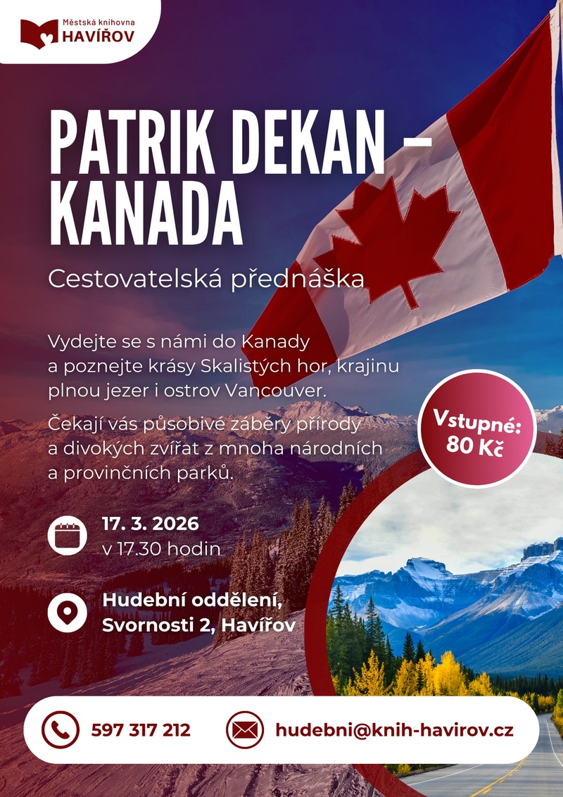 Pozvánka na besedu Patrika Dekana - Kanada