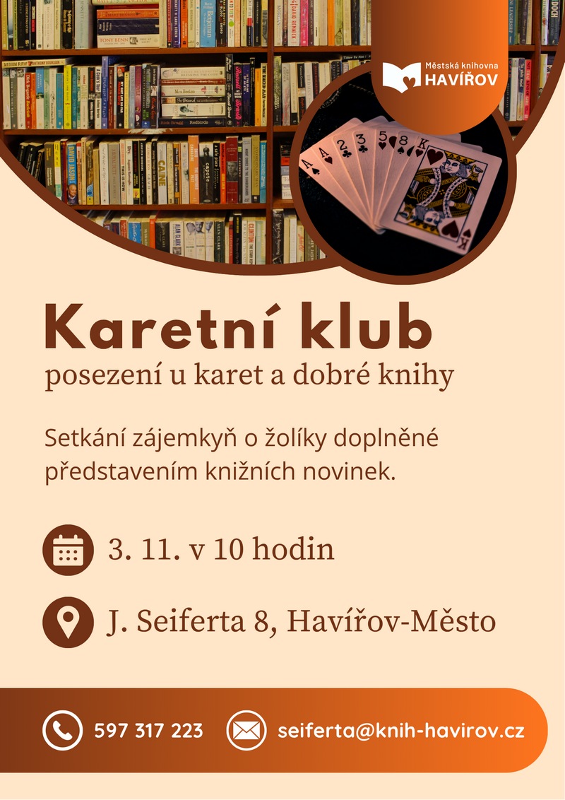 Pozvánka na Posezení u karet a dobré knihy