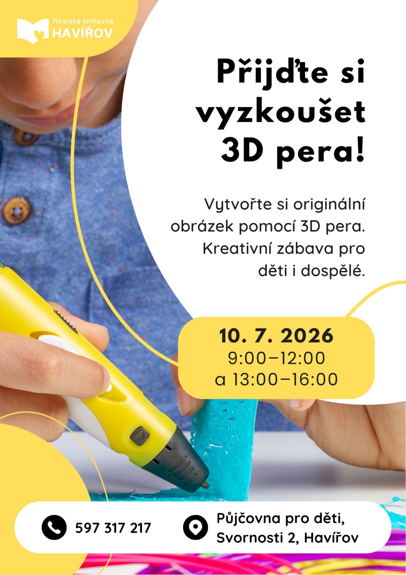 Pozvánka na tvoření s 3D pery
