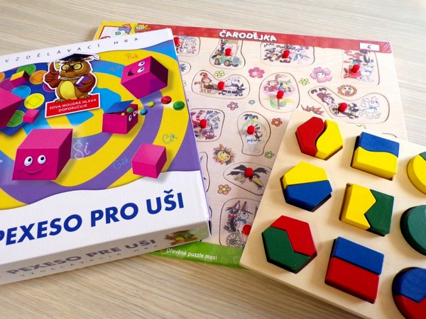 Didaktické hračky pro děti nabízené v rámci služby Lekotéka