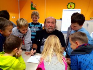 Setkání dětí s ilustrátorem Bořkem Frýbou